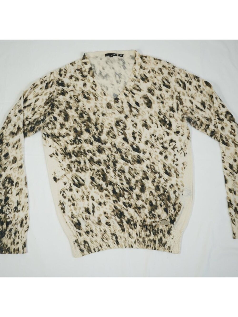 JustCavalli Animal Print V-Neck Long Sleeve Size Small